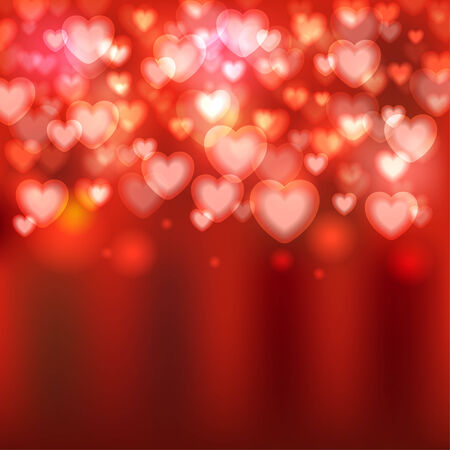 hearts red blurred backgroundのイラスト素材