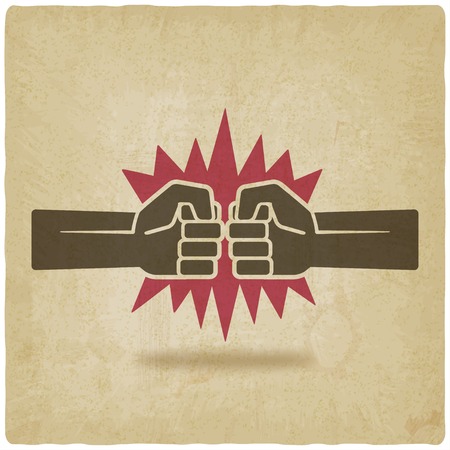 punch fists fight symbol old backgroundのイラスト素材