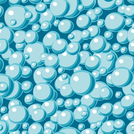 bubbles blue seamless patternのイラスト素材