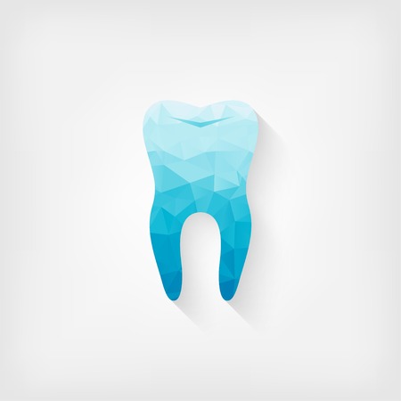 tooth blue polygon symbolのイラスト素材