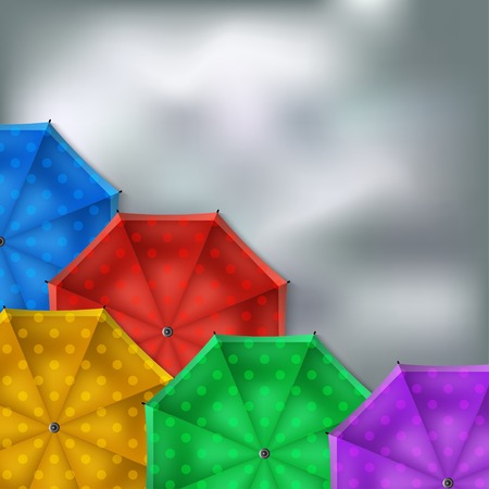 colored umbrellas background - vector illustration. のイラスト素材