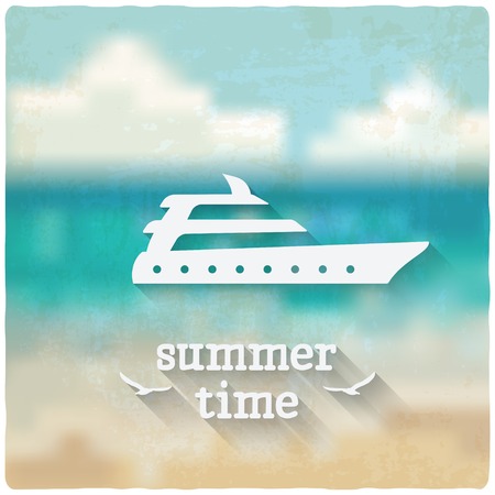 marine background with yachtのイラスト素材
