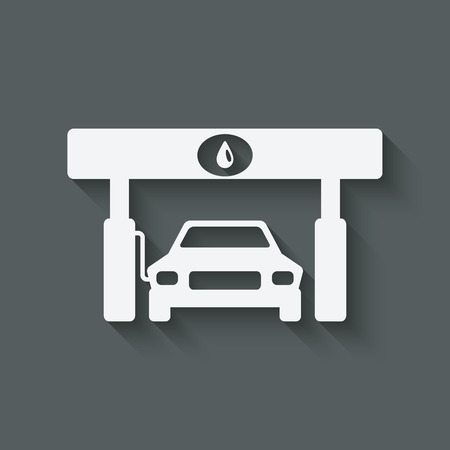 car at gas stationのイラスト素材