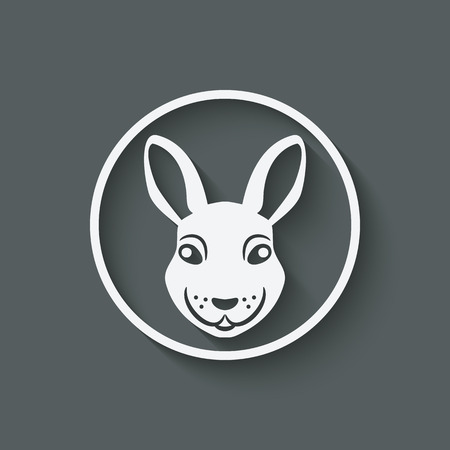 rabbit head symbol. vector illustration -のイラスト素材