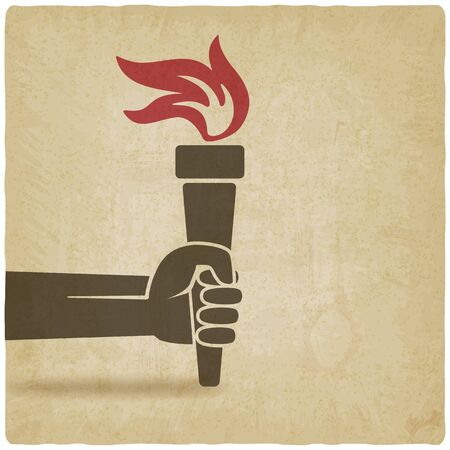 hand with torch symbolのイラスト素材