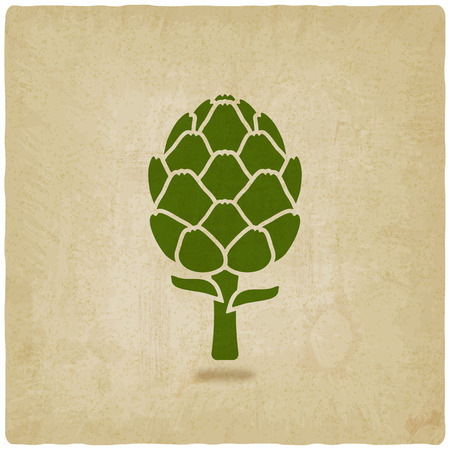 artichoke symbol on old backgroundのイラスト素材