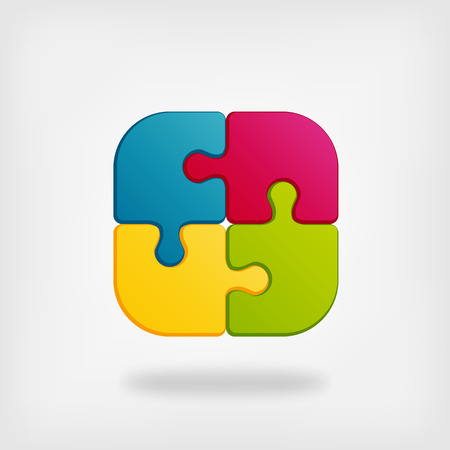 color puzzle creative symbol vector illustration.  のイラスト素材
