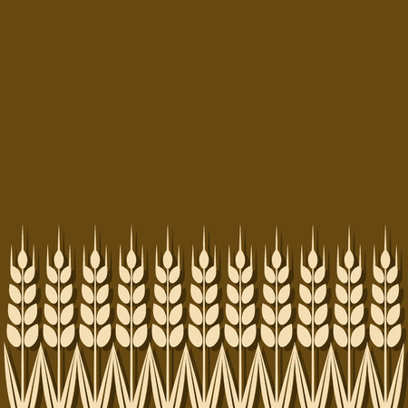 ripe wheat ears background - vector illustration. のイラスト素材