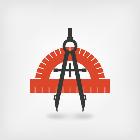 compass and protractor symbol. vector illustration  のイラスト素材