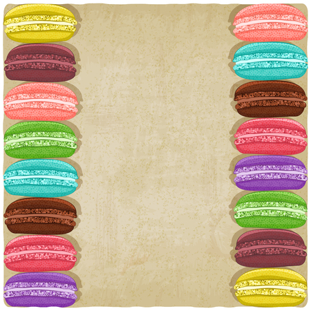 macaroon old background. vector illustration のイラスト素材