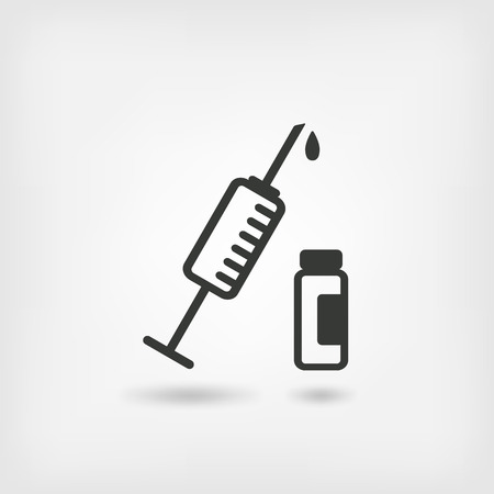 medical symbol. syringe and vial. vector illustration - eps 10のイラスト素材