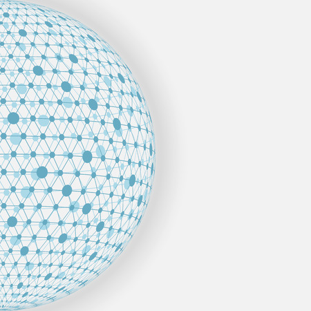 blue sphere networkwhite background.のイラスト素材