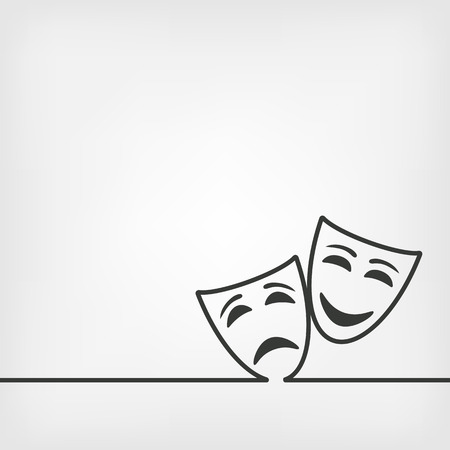 comedy and tragedy masks white background. のイラスト素材