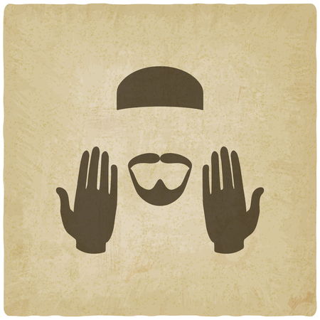 Muslim man praying old background - vector illustration. eps 10のイラスト素材