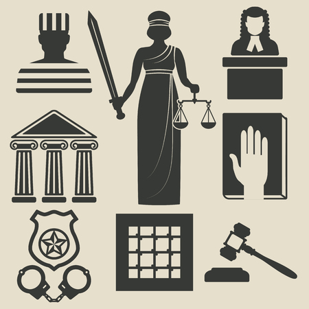 law and justice icons set.のイラスト素材