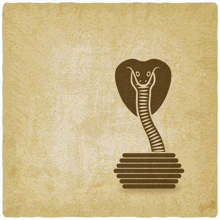 Cobra in basket old backgroundのイラスト素材
