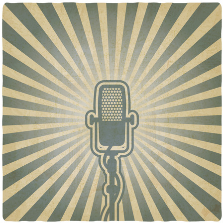 retro microphon. striped old background. vector illustrationのイラスト素材