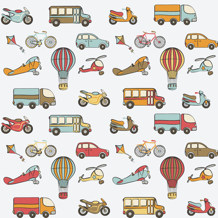 transport kids seamless pattern.のイラスト素材