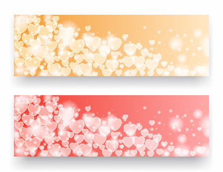Valentine day banners with hearts. illustrationのイラスト素材