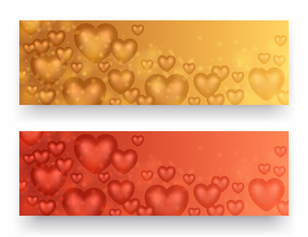 Valentine day banners with hearts. illustrationのイラスト素材