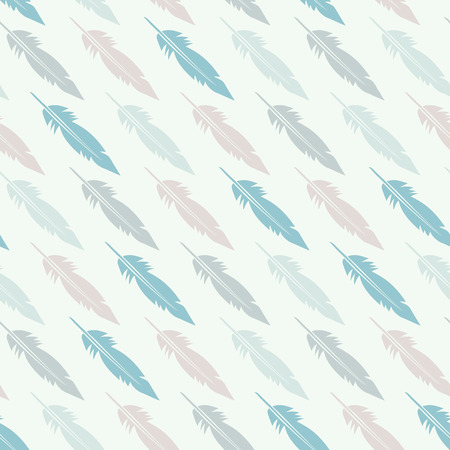 feathers seamless pattern pastel colors. illustrationのイラスト素材