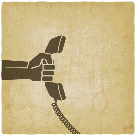 Hand with telephone handset. vector illustration -のイラスト素材