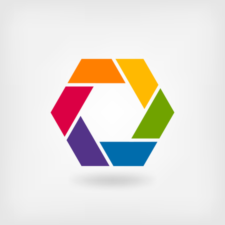 Abstract symbol rainbow hexagon. vector illustrationのイラスト素材