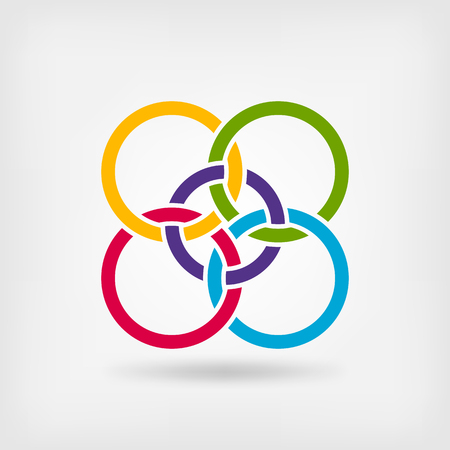 five interlocked circles symbol. vector illustration - eps 10のイラスト素材