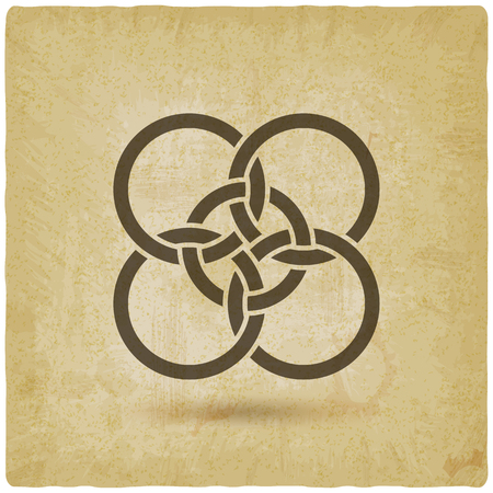 five interlocked circles vintage background. vector illustration - eps 10のイラスト素材