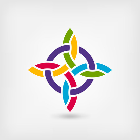 abstract twisted symbol in rainbow colors. vector illustrationのイラスト素材
