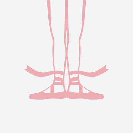 ballerina feet in pointe shoes. first ballet position. vector illustration - eps 8のイラスト素材