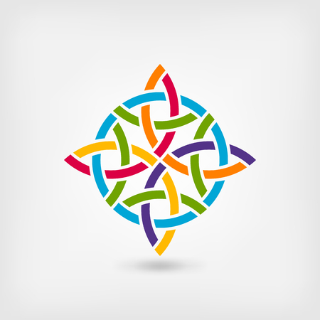 abstract twisted symbol in rainbow colors. vector illustrationのイラスト素材