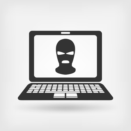 burglar in mask. hacker concept vector illustrationのイラスト素材