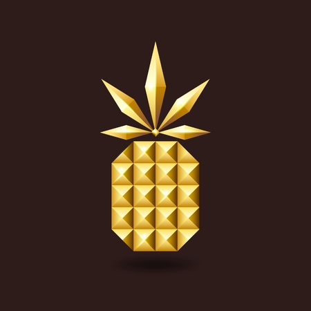 Golden glitter jewelry pineapple. vector illustration - eps 10のイラスト素材