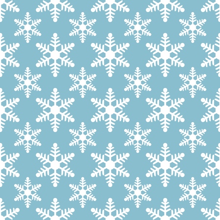 white snowflakes seamless pattern on blue background. vector illustration - eps 10のイラスト素材
