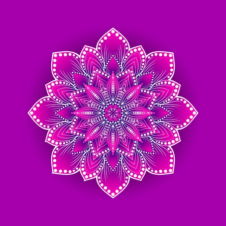 stylized lotus flower on pink background. vector illustrationのイラスト素材