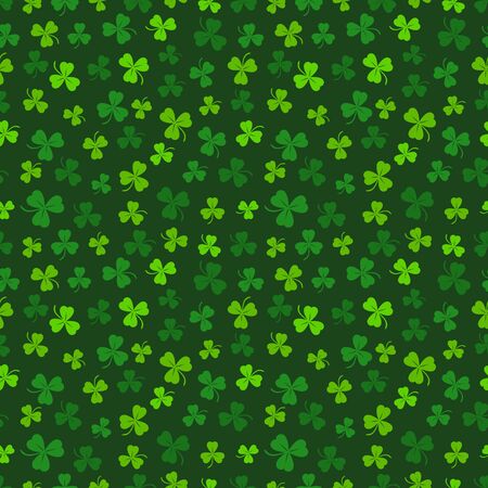 Green clover seamless pattern. St. Patrick's day background. Vector illustrationのイラスト素材