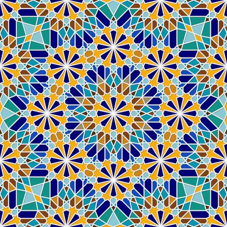 Multicolor traditional arabic seamless pattern. Vector illustrationのイラスト素材