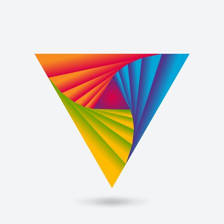 Twisting triangle abstract multicolor icon. Vector illustrationのイラスト素材