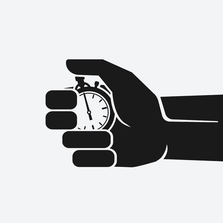 Countdown. Stopwatch in hand on white background. Vector Illustrationのイラスト素材