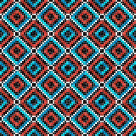 Antique tile rhombus pattern mosaic seamless pattern. Vector illustrationのイラスト素材