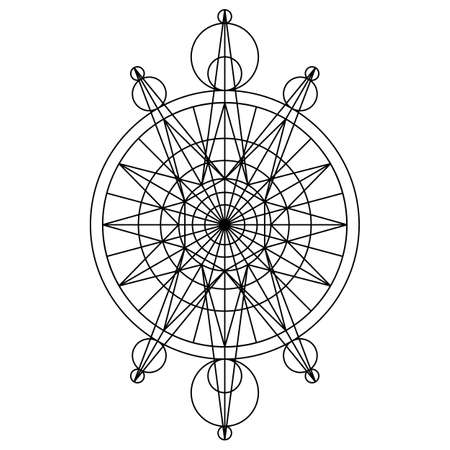 Black spiritual mystical line symbol. Vector illustrationのイラスト素材
