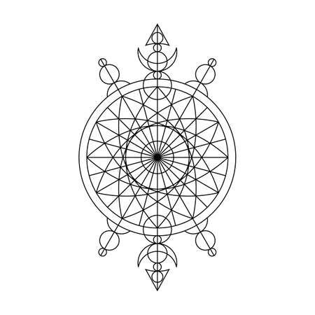 Black spiritual mystical line symbol. Vector illustrationのイラスト素材