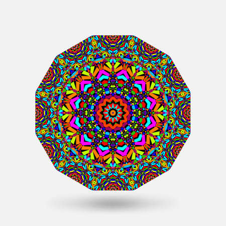 Bright color circular kaleidoscope pattern. Vector illustrationのイラスト素材