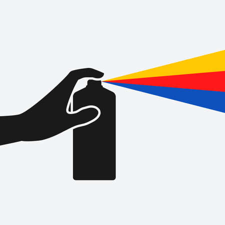 Hand with spray paint for graffiti. Vector illustrationのイラスト素材