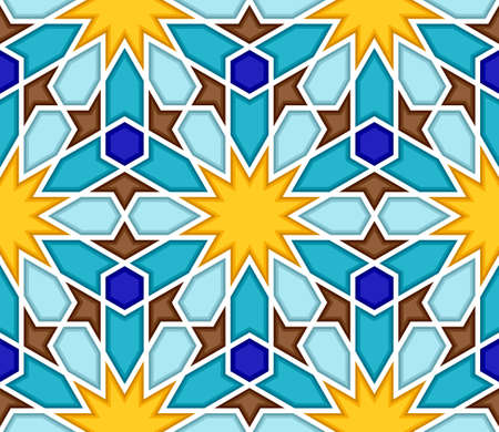 Traditional geometric colorful arabic islamic seamless pattern. Vector illustrationのイラスト素材