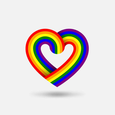 LGBT pride. Heart in color of rainbow flag. Vector illustrationのイラスト素材