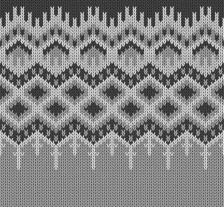 Icelandic sweater knitting Lopapeysa border seamless pattern. Vector illustrationのイラスト素材