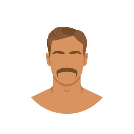 Face of retro man with mustache. Vector illustrationのイラスト素材