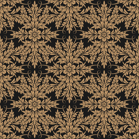 Baroque seamless pattern with flowers. vector illustrationのイラスト素材